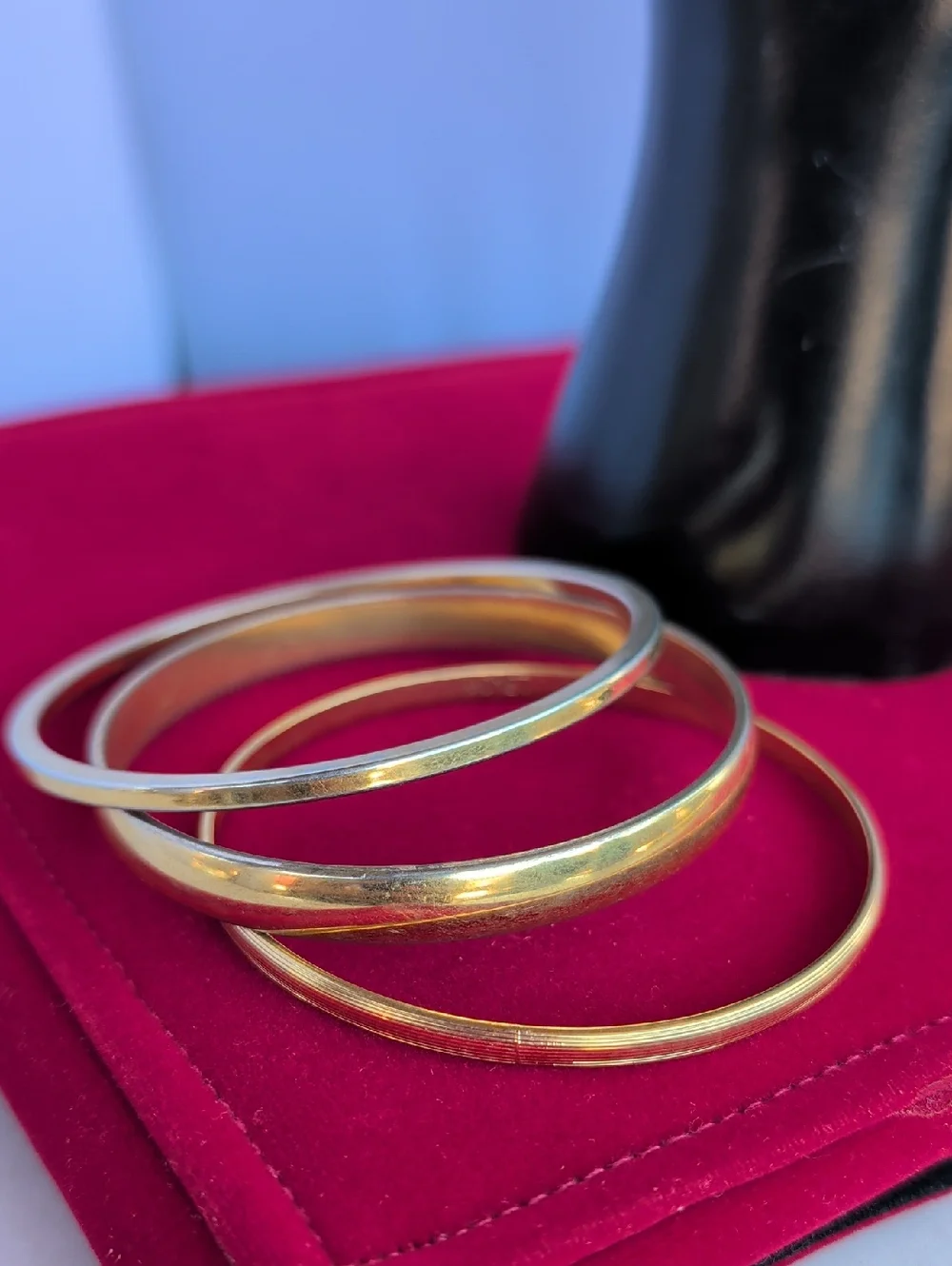 Monet Gold Tone Bangle Bracelet Set 3 Women's